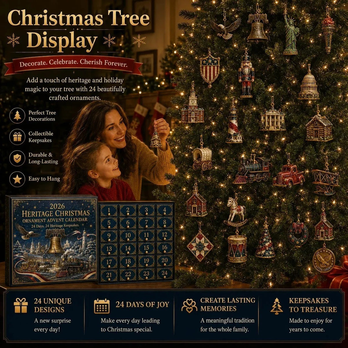✨️2026 Heritage Christmas Ornament Advent Calendar – 24 Days, 24 Collectible Keepsakes